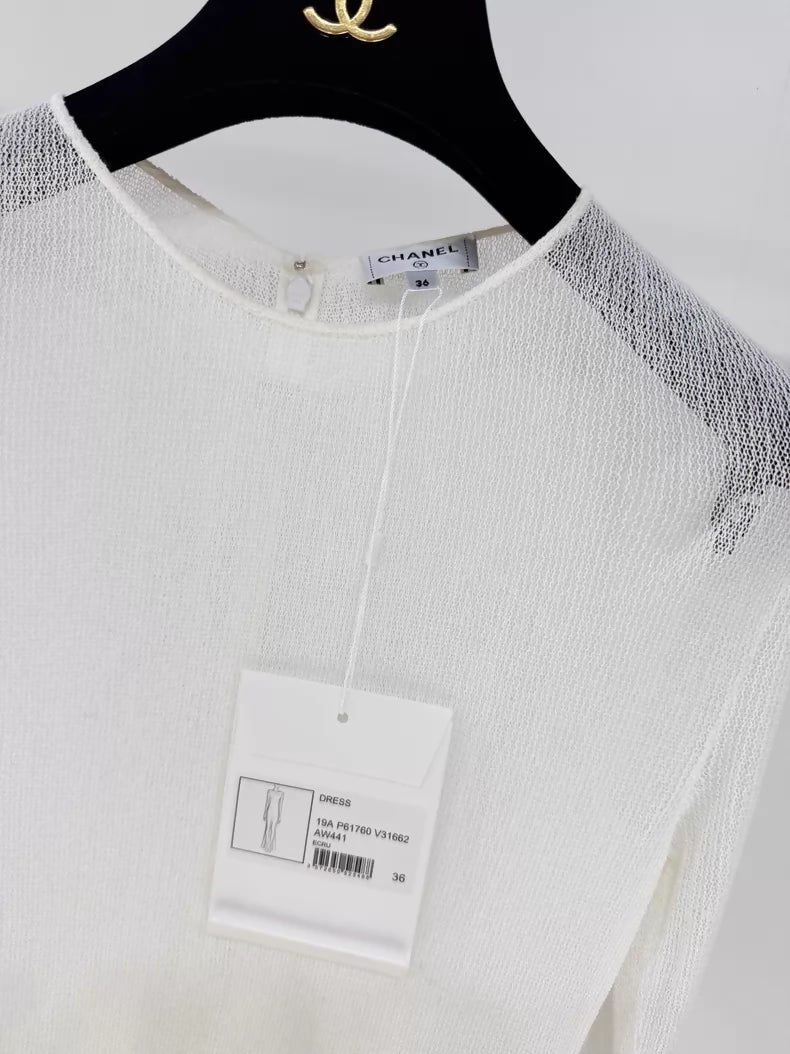 Chanel 19A off-white maxi dress