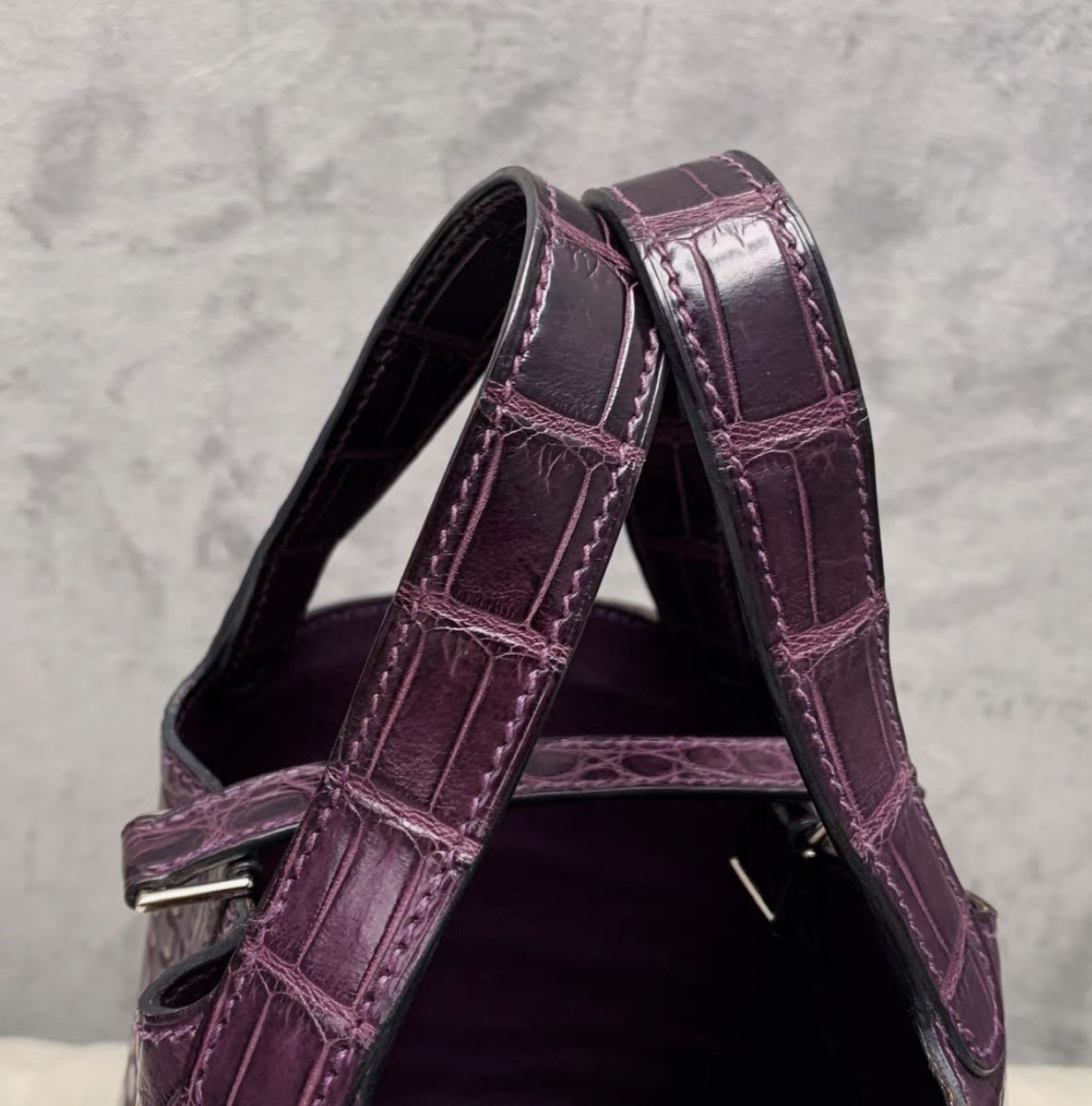 Hermes purple crocodile matte micro 14 picotin