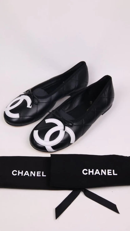 Chanel 26M Coco Beach Black Cambon Ballet Flats