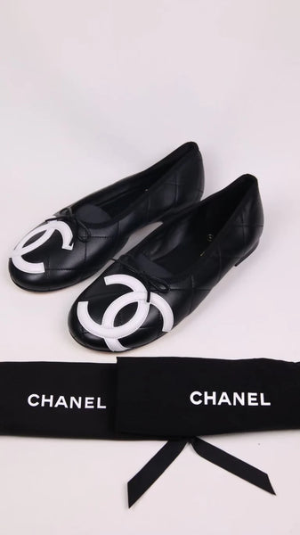 Chanel 26M Coco Beach Black Cambon Ballet Flats – Wararni.com