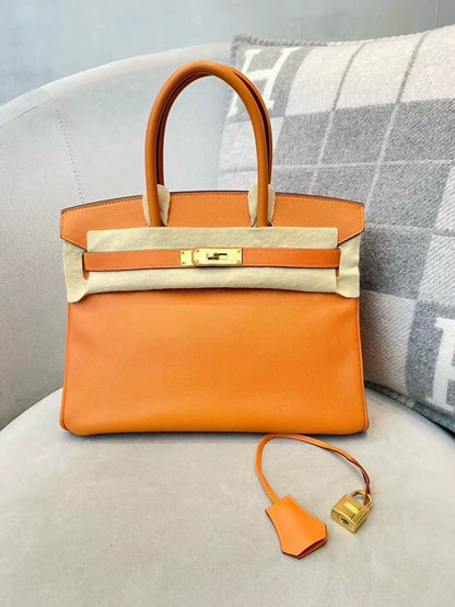 Hermes Birkin 30 orange epsom leather with gold hardware