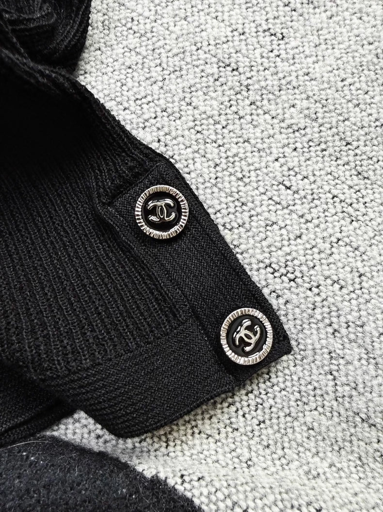 Chanel 24P black knit top