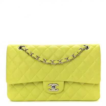 Chanel 21S Yellow Neon Lambskin Mini Classic Flap Bag