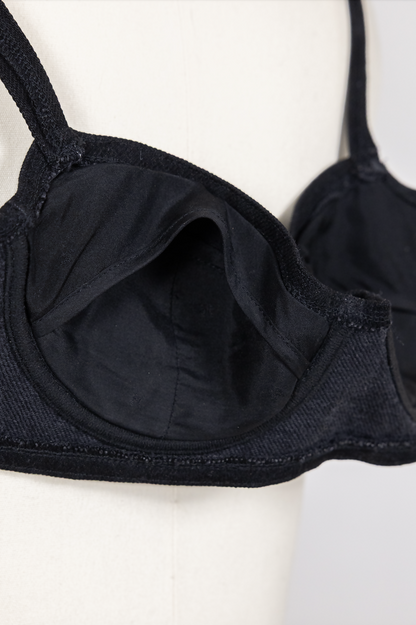 Chanel Vintage 1994 Spring/Summer Vintage Black Denim Bra Bustier