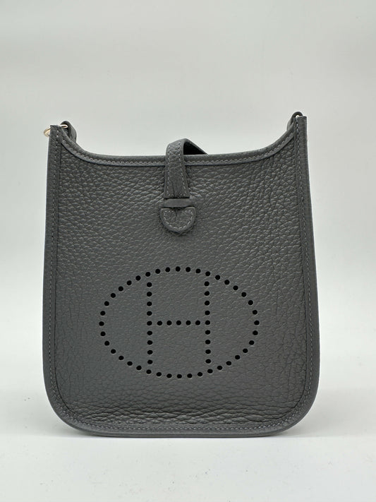 Hermès Mini Evelyne Ardoise GHW Stamp W