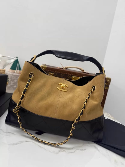 Chanel 25A Small Suede Hobo Toto Chain shoulder Bag