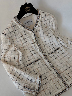 Chanel 2016 White Check Tweed Jacket