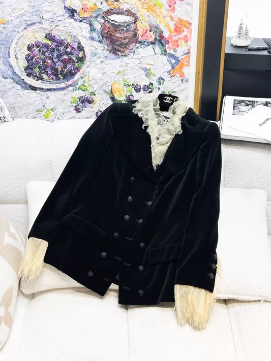 Chanel 05A black velvet jacket