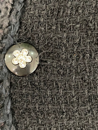 Chanel 23K bleu camellia button four-pocket jacket
