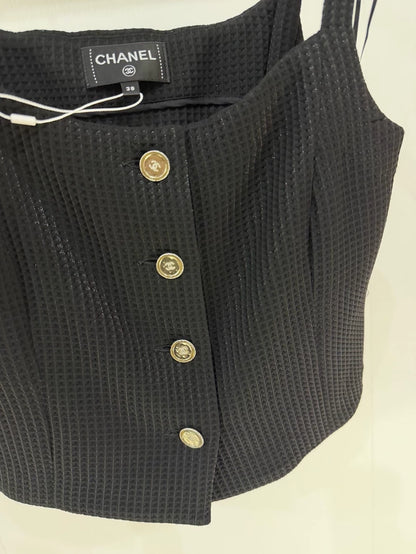 Chanel 25C Black Knit top