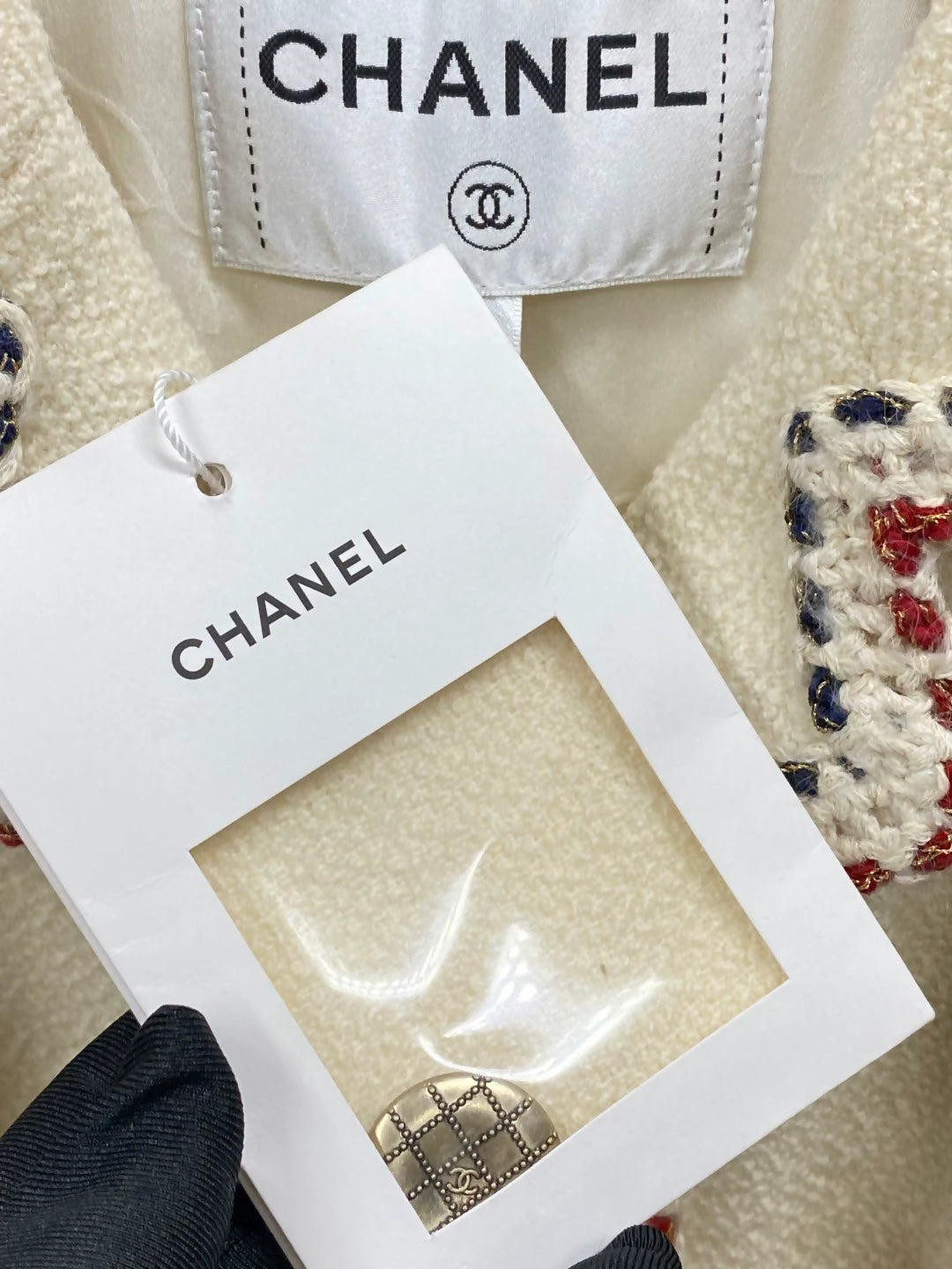 Chanel 18 beige tweed jacket