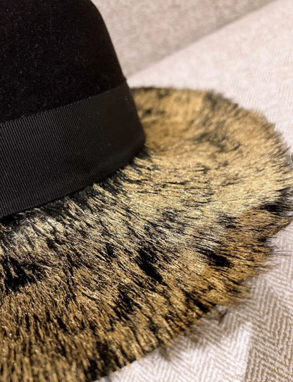 Maison Michel MM black gold feather hat