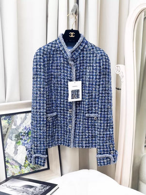 Chanel 20P Blue Tweed Jacket