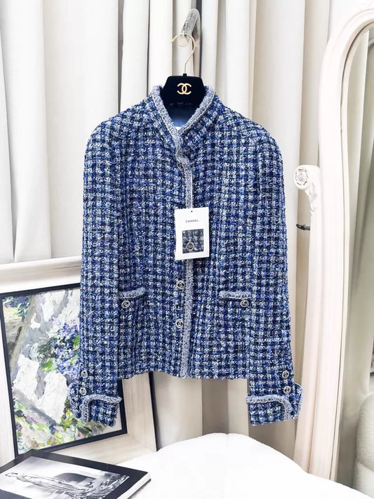 Chanel 20P Blue Tweed Jacket
