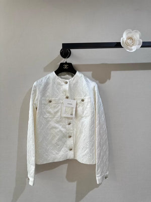 Chanel 25A Silk Embossed Logo Jacket
