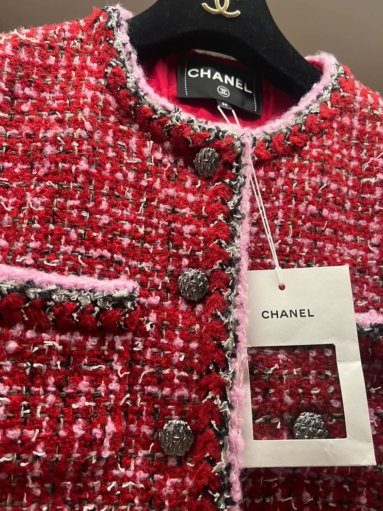 Chanel 25k red tweed jacket