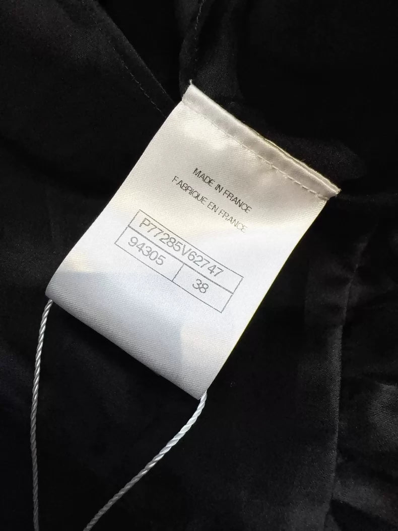 Chanel 24S  black silk organza slip dress