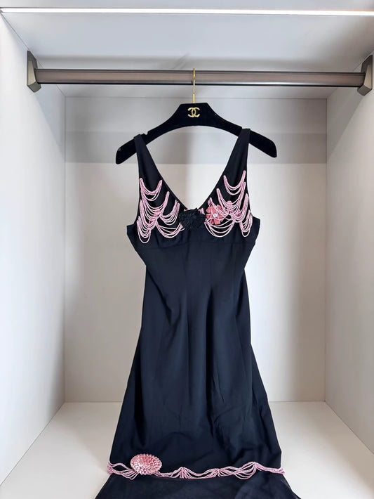 Chanel 03P pink & black dress