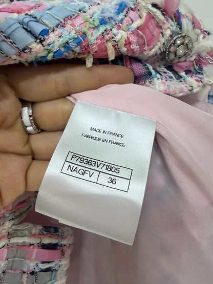 Chanel 25S pink tweed Tassel Vest