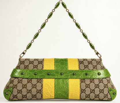 GUCCI Ultra Collectible Croc Horsebit Serpent Large Clutch Bag