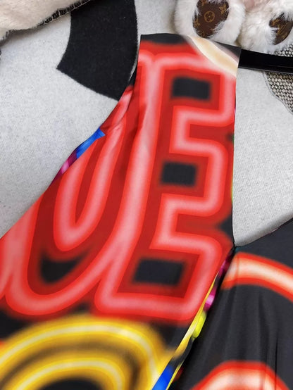 Chanel 21s multicolour Neon Silk Dress