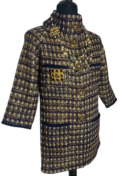 Chanel 11A Paris-Byzance Tweed Long Coat FR 44