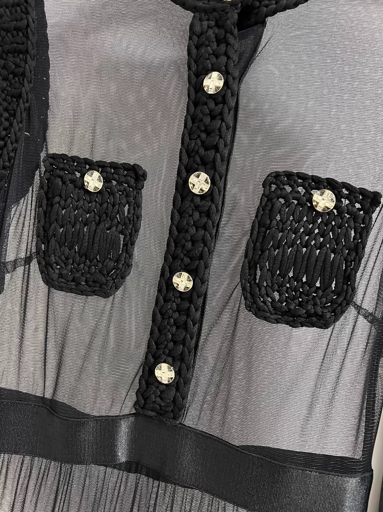 Chanel 23S black see-through dress
