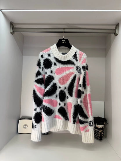 Chanel 23k Floral Print Pullover Sweater