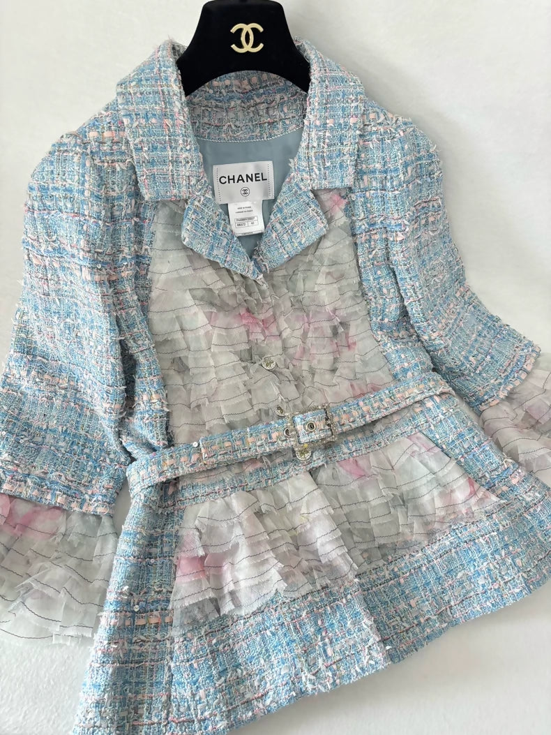 Chanel 13C Versailles Palace Blue Lace Jacket