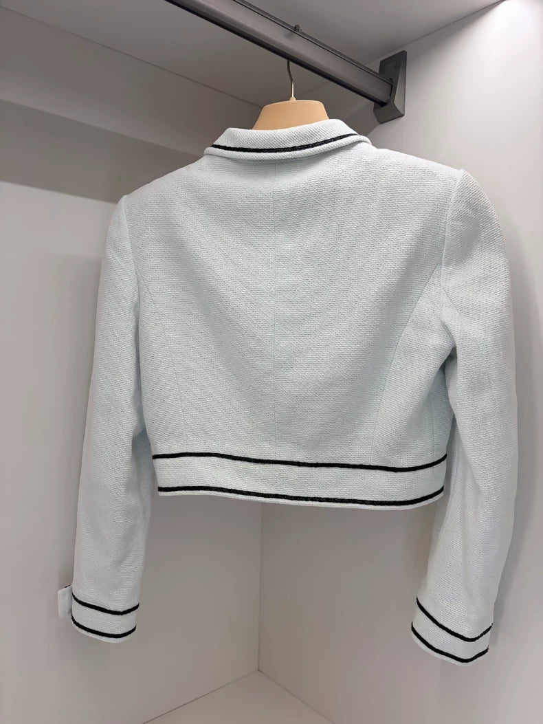 Chanel 95p Barbie Collection Vintage Ice Blue Short Tweed Jacket