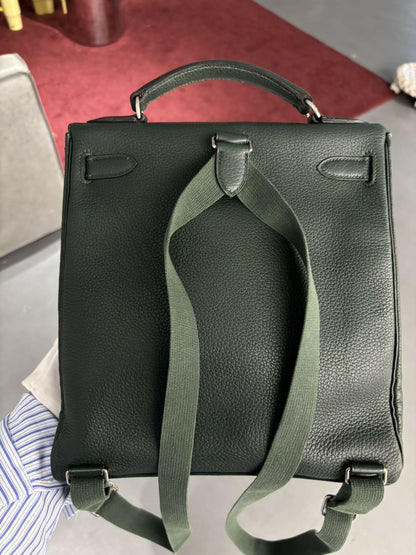 Hermès Kelly Ado GM Backpack Emerald Green Vert Émeraude Square