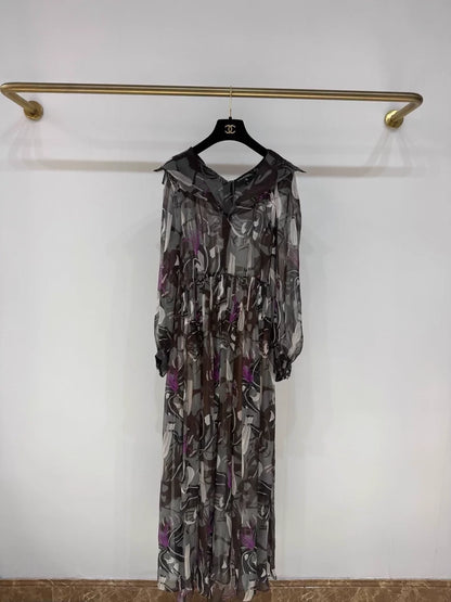 Chanel 23A Métiers d'Art Print Double C Long Dress