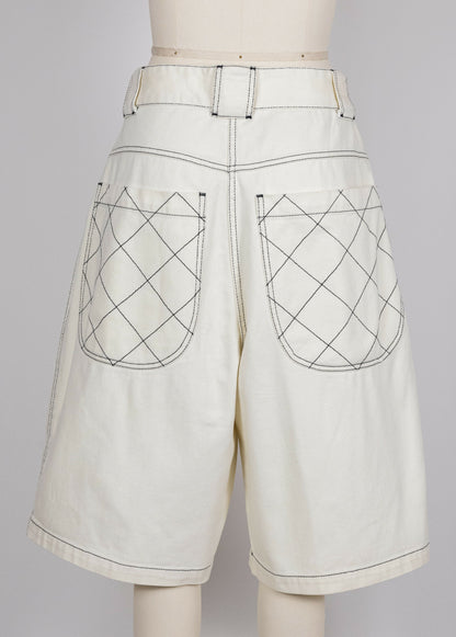 Chanel Vintage White High-Waisted Shorts