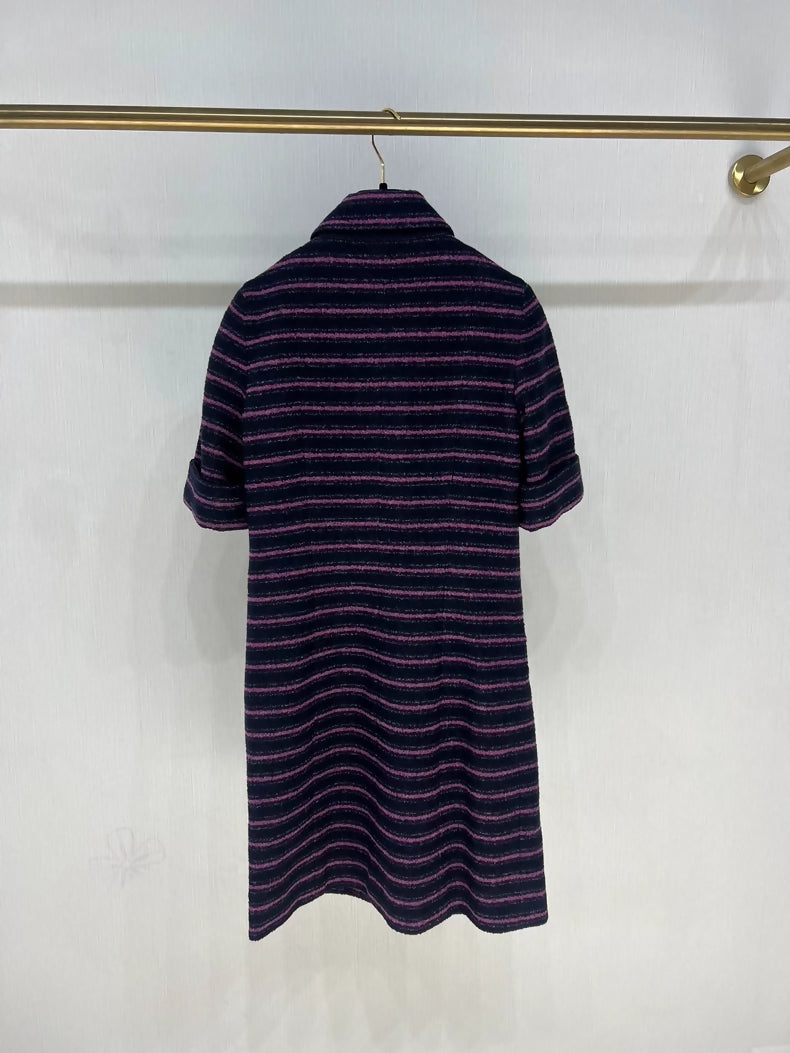 Chanel 23B purple Striped Dress