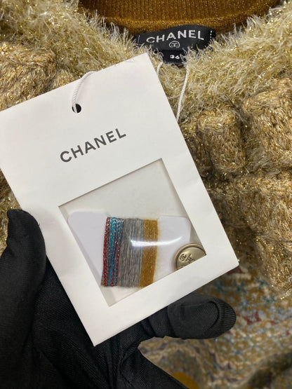 Chanel 19A Egyptian series gold thread knitted sweater