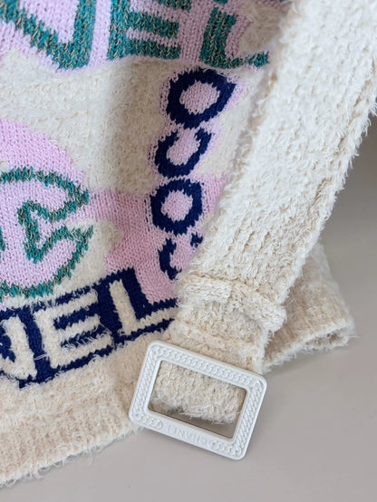 Chanel 23P Beach Colored All-Over Logo Cardigan