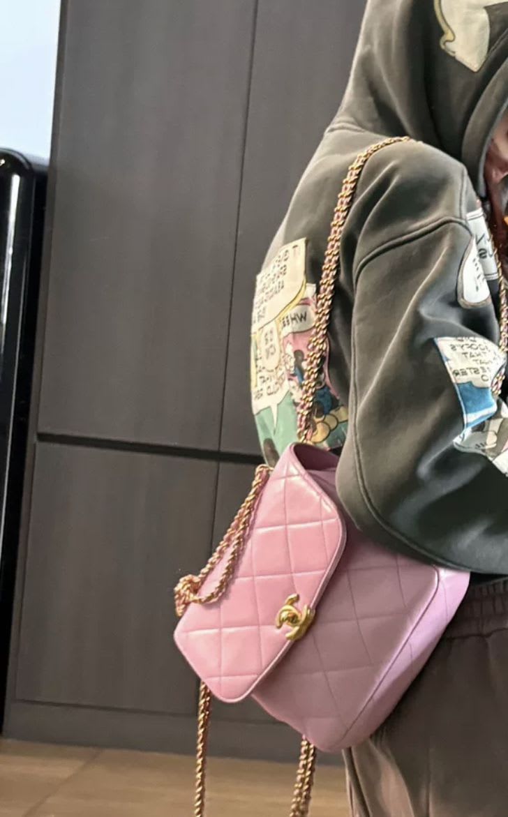 Chanel 23 pink backpack gold hardware