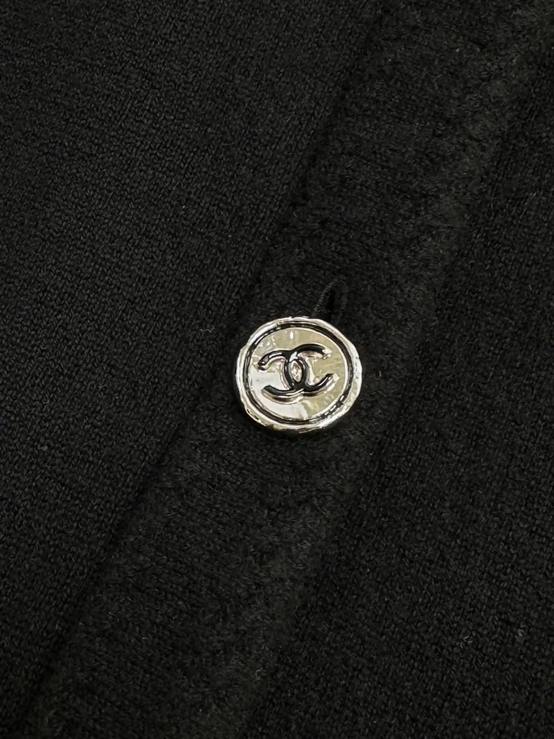 Chanel 24b Black Cashmere Cardigan