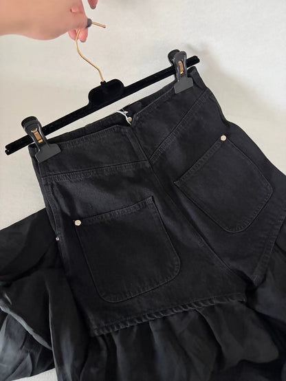 Chanel 21K Black Mesh Wide-Leg Pants