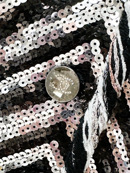 Chanel 21k Black and White Sequin jacket