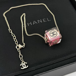 Chanel acrylic cube necklace