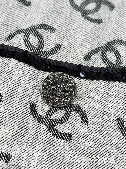Chanel 22S grey denim CC dress