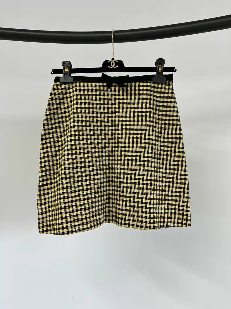 Miu Miu houndstooth suit with Peter Pan collar