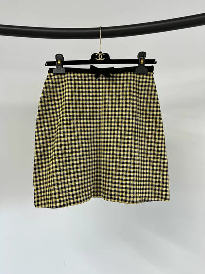 Miu Miu houndstooth suit with Peter Pan collar