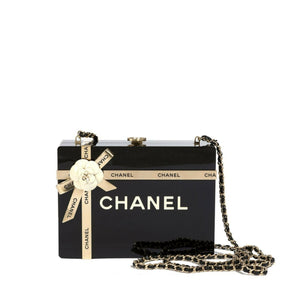 Chanel Gift Box Minaudière Black Clutch GHW