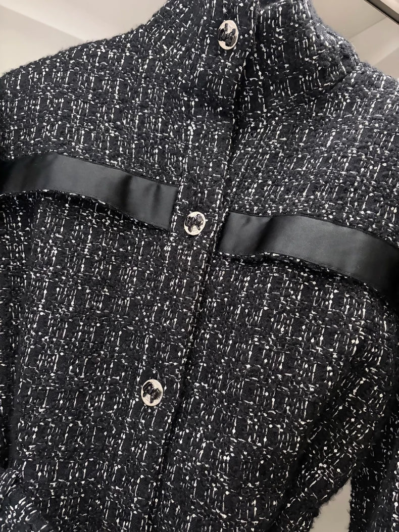 Chanel 25k black tweed jacket