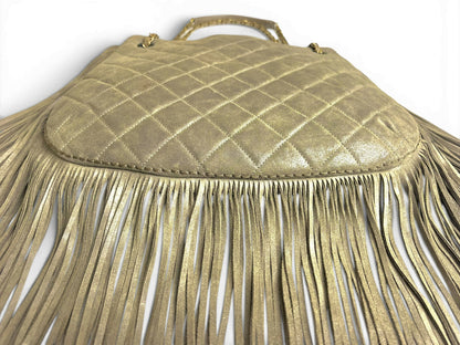 Chanel 14A Paris Dallas Iridescent Taupe Brown Nubuck Classic Hobo Shopper Tote Bag