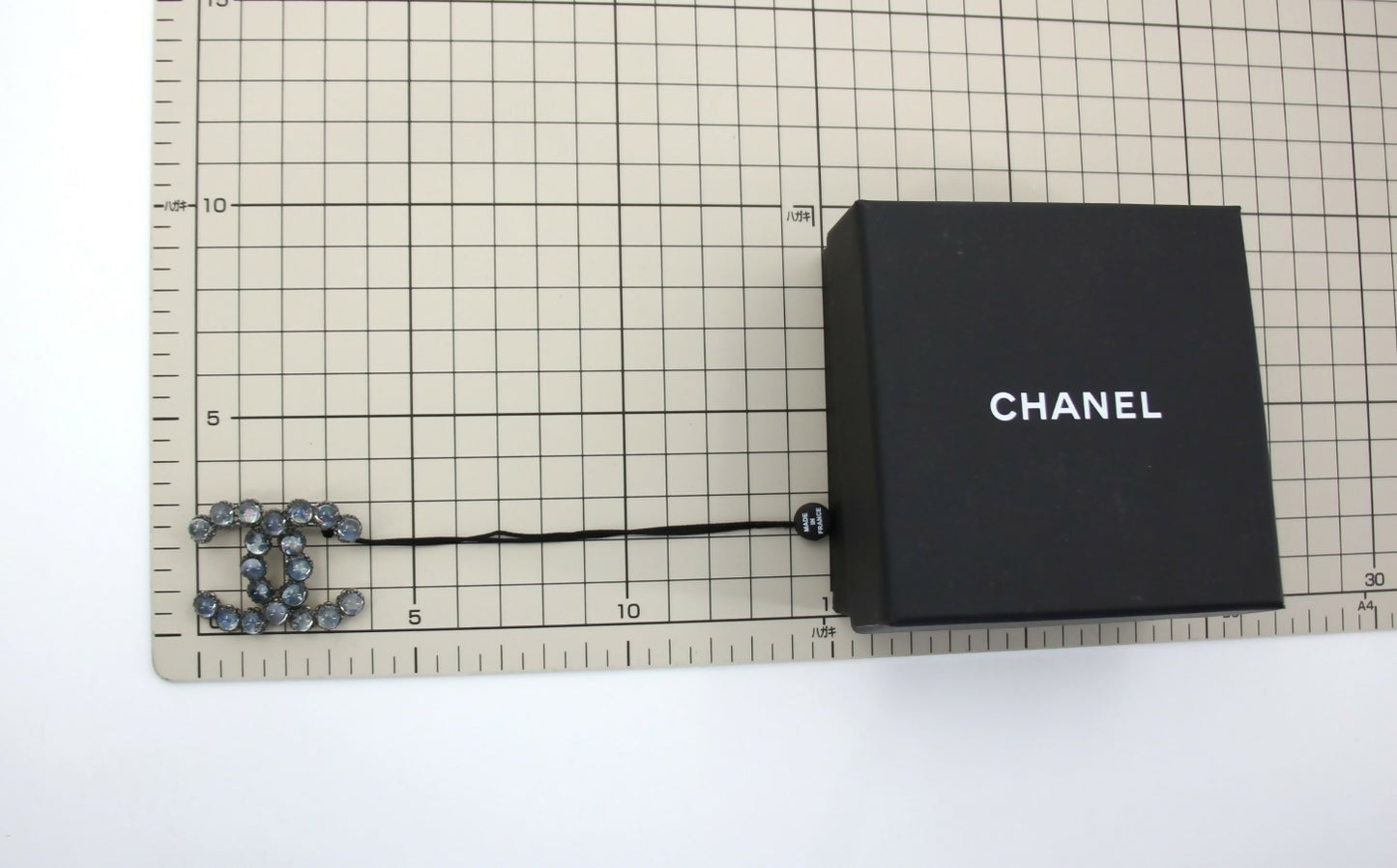 Chanel 17K Rhinestone Starlight Blue CC Brooch