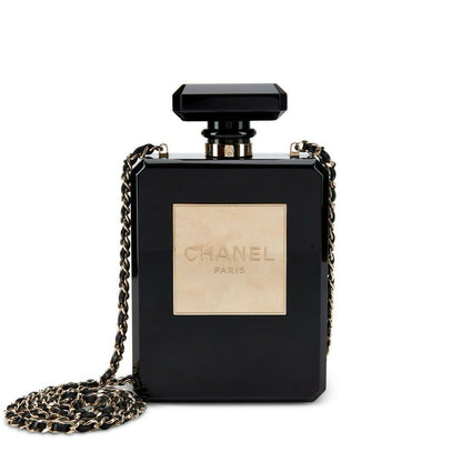 Chanel Black Acrylic No.5 Perfume Bottle Minaudière — Cruise 2014