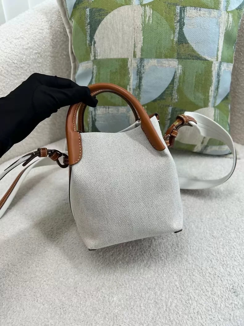 Loro Piana canvas and Bale mini bucket bag